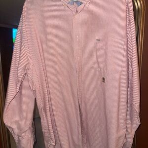 Vintage Tommy Hilfiger red and white striped button down XL